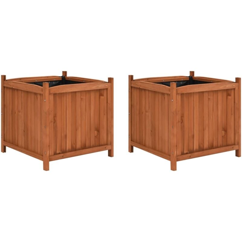Vidaxl - Jardinières surélevées 2 pcs 50x50x50 cm Bois de sapin