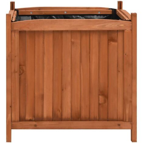 Jardinières surélevées 2 pcs  Bac à fleurs 50x50x50 cm Bois de sapin