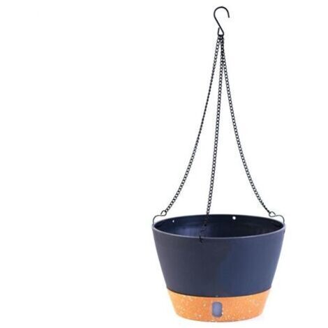 Jardinières suspendues, 16.5 cm de diamètre, Pot de Fleurs Suspendu avec Trou de Drainage et 2 Crochets, Noir