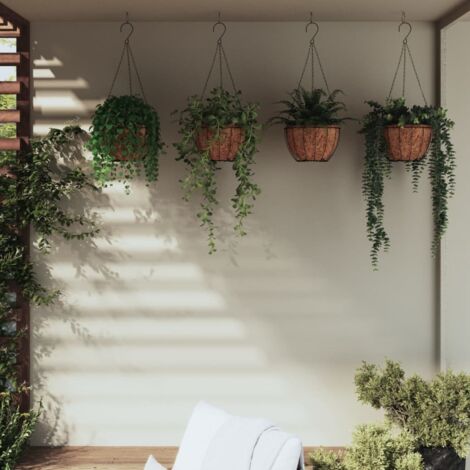 Anneaux D'arbre Plats En Acier - Lot De 5, Noir, 90/120 Cm - Pour Décorer Jardin Ou Terrasse