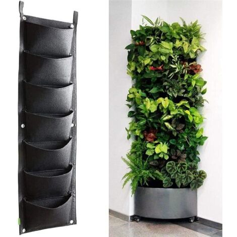 Jardinières suspendues verticales, 7 poches intérieures et extérieures, grands sacs de culture pour balcon, jardin, cour et décorati