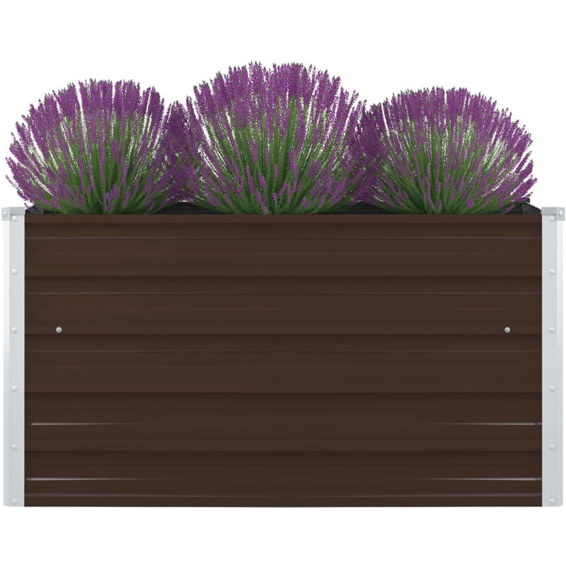 Jardinière 100 x 100 x 45 cm Acier galvanisé Marron