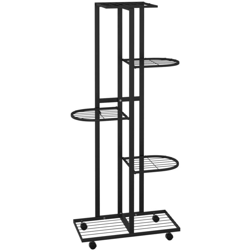 Vidaxl - Jardinière à 5 niveaux avec roues 44x23x100 cm Noir Fer