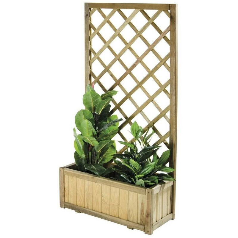 Jardinière avec grille autoclavée 75x30x140 pour salon de jardin