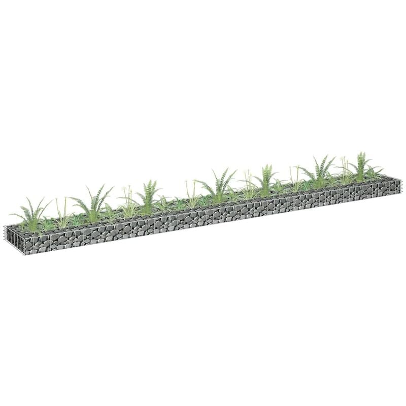 Maison Chic - Jardinière Bac a Fleur Lit surélevé à gabion Acier galvanisé 270x30x10 cm 68682