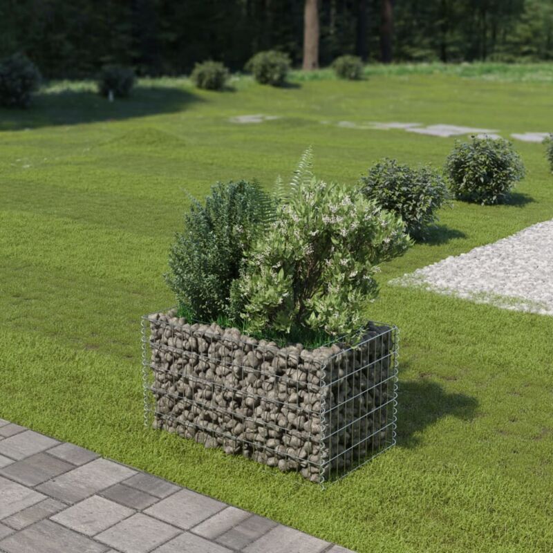 Maison Chic - Jardinière Bac a Fleur Lit surélevé à gabion Acier galvanisé 90x50x50 cm 91743