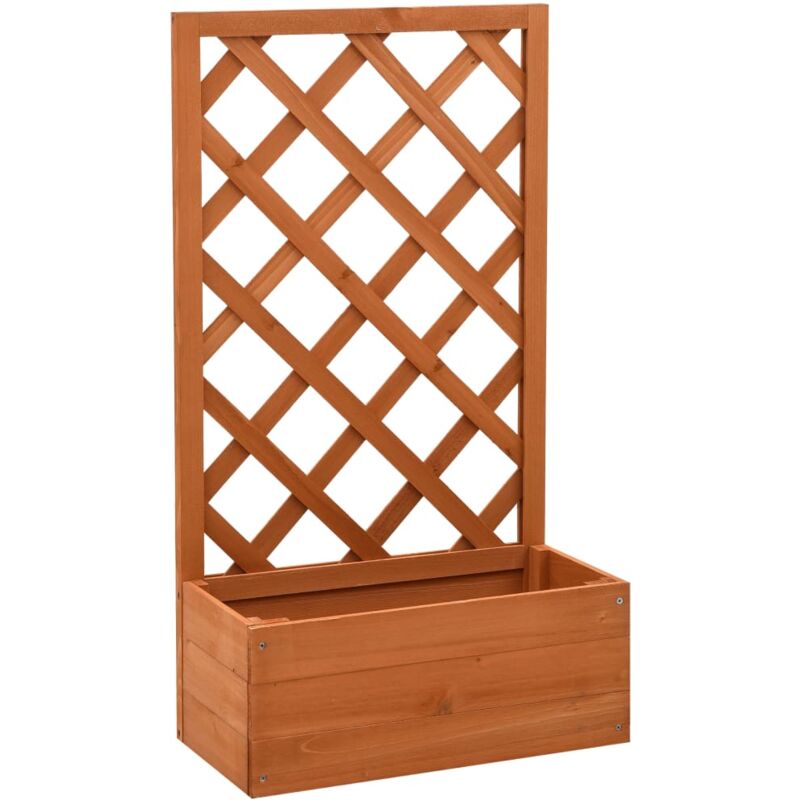 Jardinière Bac a Fleur à treillis de jardin Orange 50x25x90cm Bois de sapin 21080