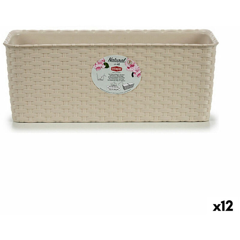 Pot de fleurs Stefanplast 15,5 x 13,5 x 38,5 cm beige plastique (12 pièces)