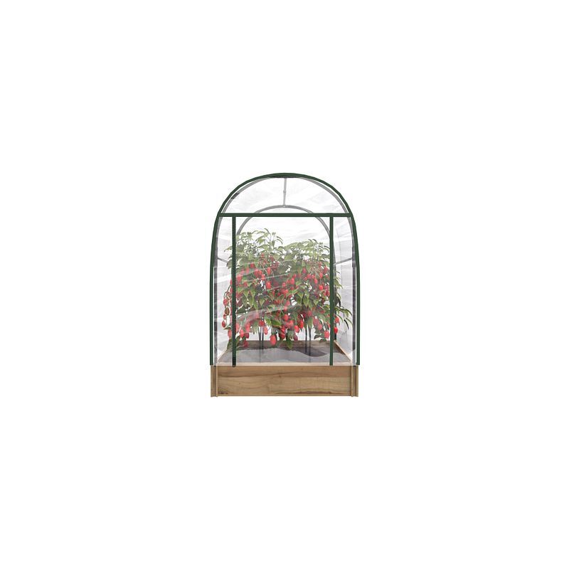 Private Garden - Jardinière Carre Potager Extérieur Maxi en Bois avec Tissu Géotextile 100 x 80 x 20 cm - Serre a Tomates Haute avec Tuteur pour
