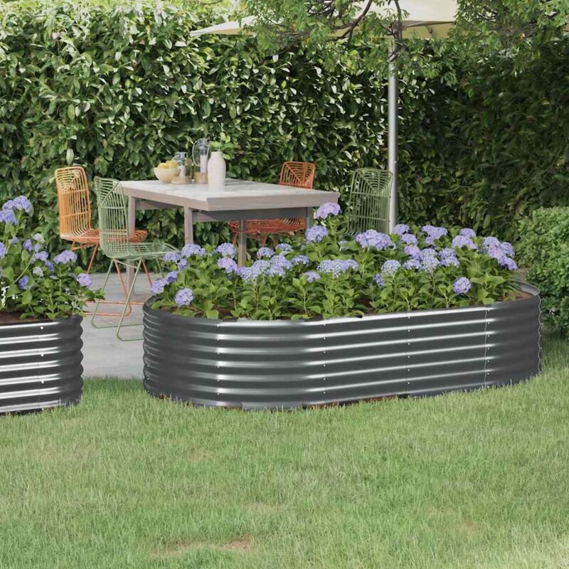 Vidaxl - Lit surélevé de jardin Acier enduit de poudre Anthracite
