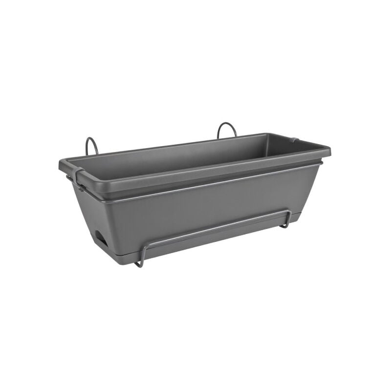 Barcelona Balconniere Allin1 50 - Anthracite- l 50 x b 28 x h 19 cm - Balconextérieur - 100% recyclé - Elho