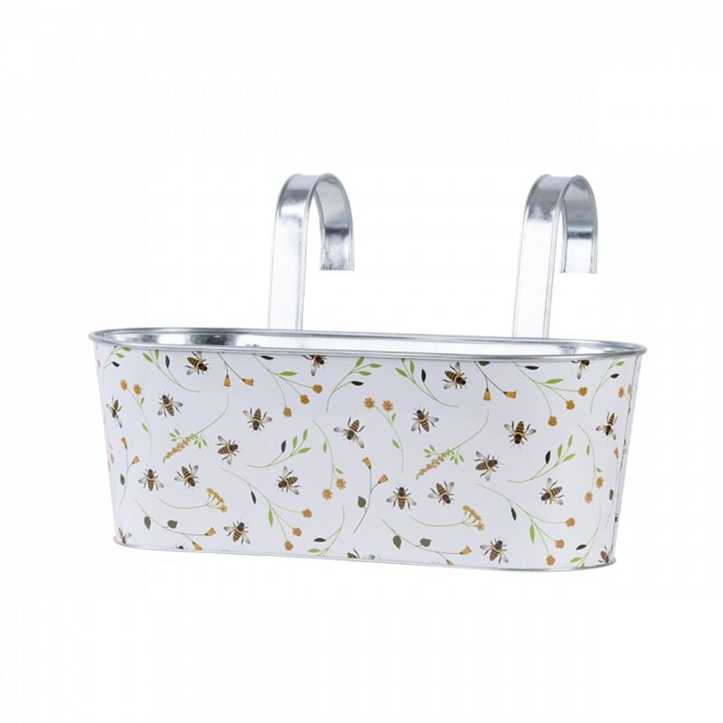 Esschert Design - Jardinière avec crochets - motif abeille - l 39,3 x p 28,9 x h 26,2 cm - Acier galvanisé - Livraison gratuite