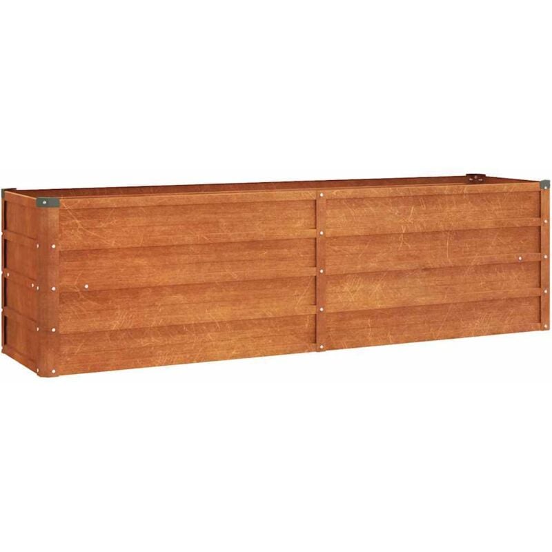 Jardinière de jardin - Balconnière à fleurs Gris 160x40x45 cm Acier corten BV834990 - BonneVie - Brun