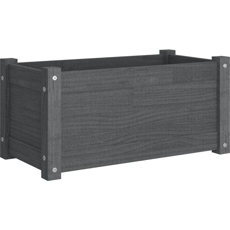 Jardinière Gris 60x31x31 cm Bois de pin massif