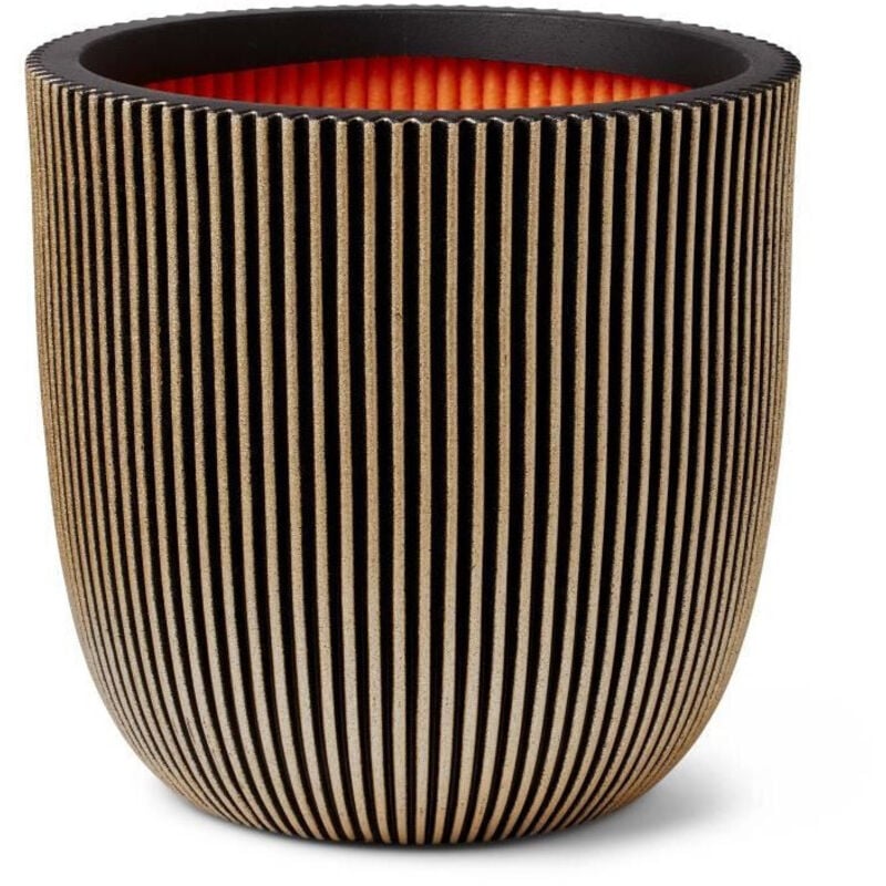 Jardiniere Groove 43x41 cm noir et doré 445487 - Capi