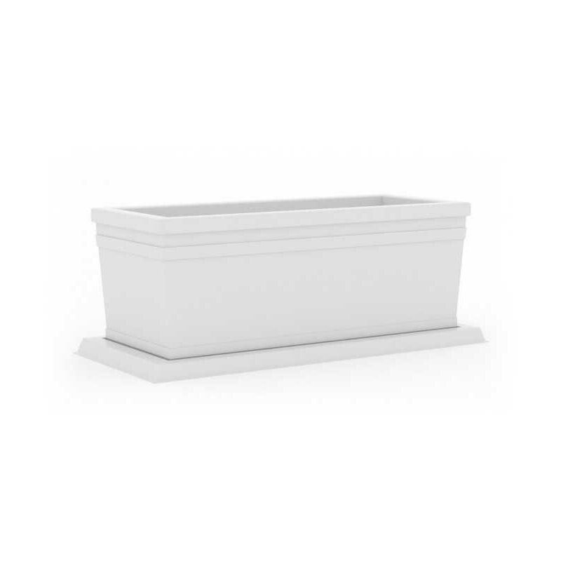 Monacis - Jardinière Lisse Cm 80 Blanc en Polymère 80X40X34 h