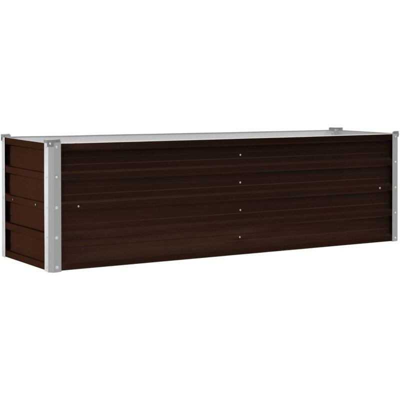 Jardinière lit surélevé plantes fleurs jardin 160 x 40 x 45 cm acier galvanisé marron