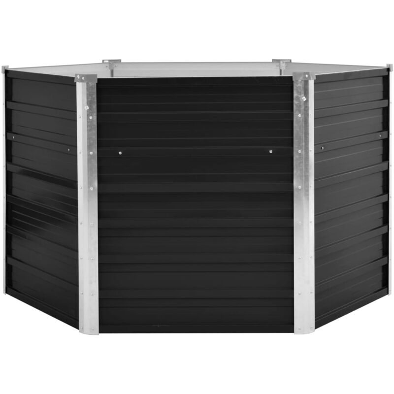 Jardinière lit surélevé plantes fleurs jardin anthracite 129 x 129 x 77 cm acier galvanisé anthracite