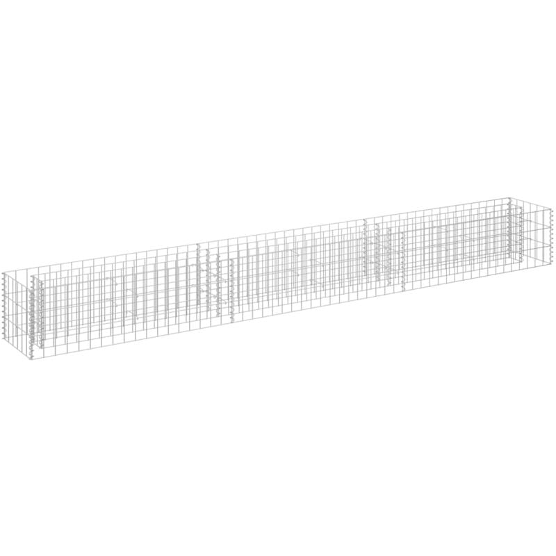 Jardinière lit surélevé plantes fleurs jardin à gabion 270 x 30 x 30 cm acier galvanisé