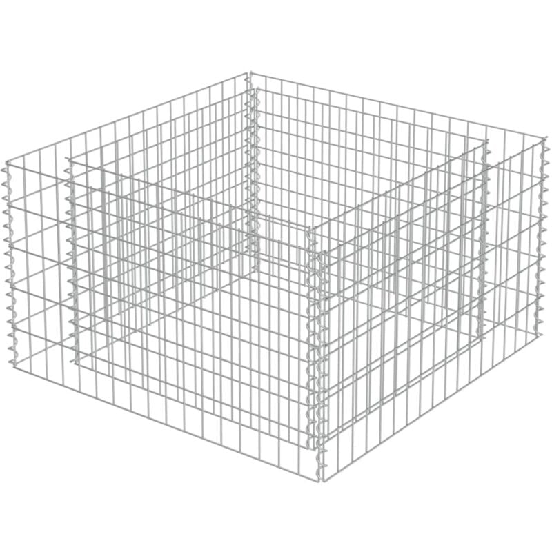 Jardinière lit surélevé plantes fleurs jardin à gabion 90 x 90 x 50 cm acier galvanisé