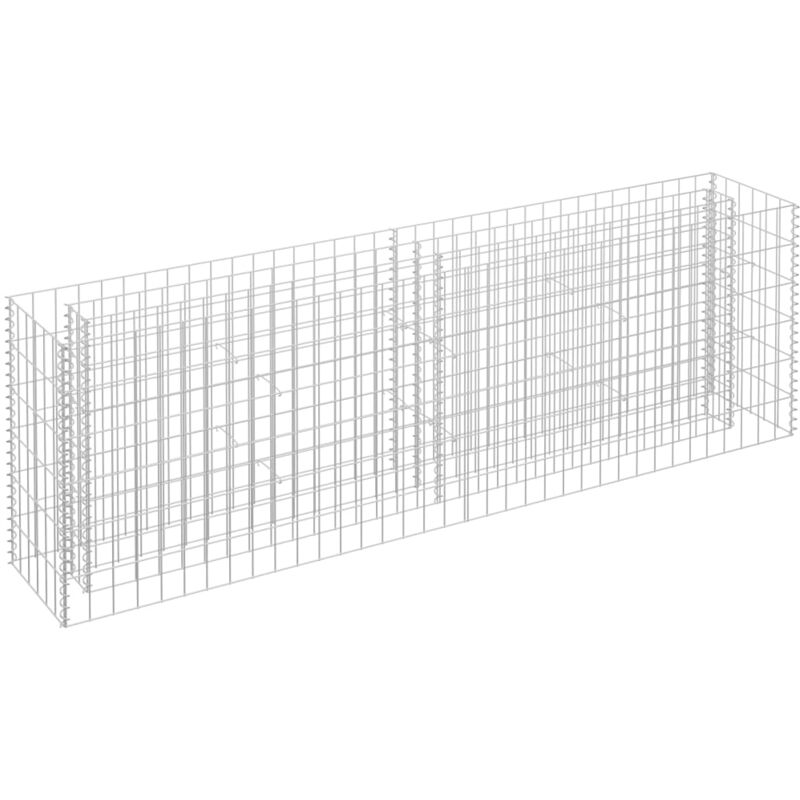 Jardinière lit surélevé plantes fleurs jardin à gabion acier galvanisé 180 x 30 x 60 cm