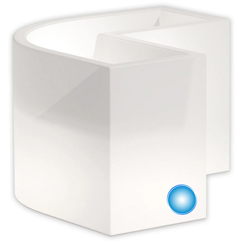 Jardinière pot de fleurs angulaire avec lumière en résine cm mod. Flowerpot Top Led Bleu
