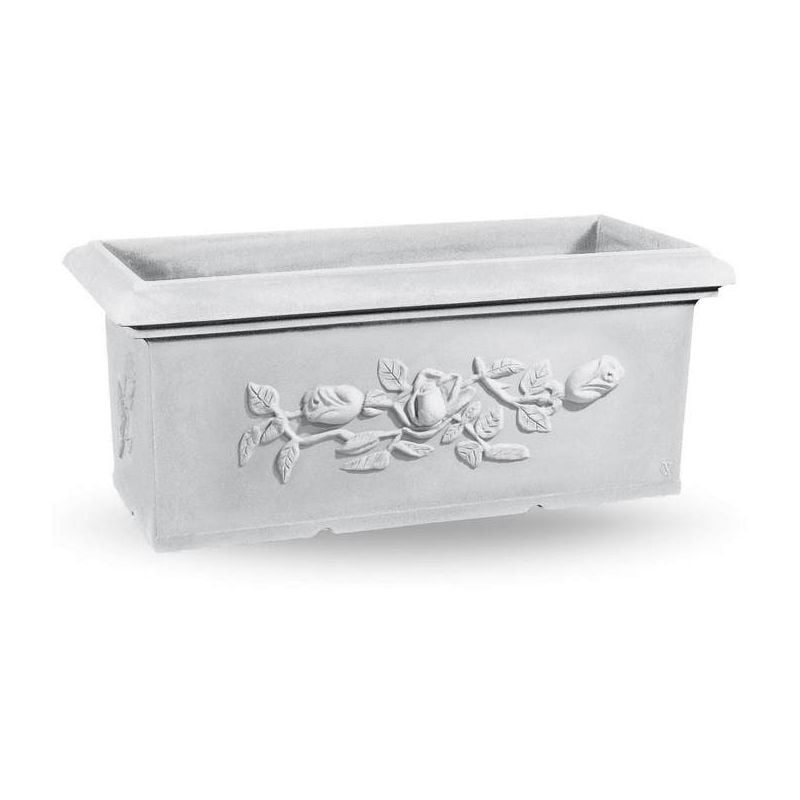 Jardinière Ducal Rectangulaire Festonnée Blanc - 80 cm