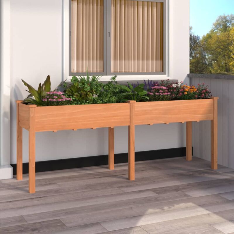 Vidaxl - Jardinière avec doublure marron 203x53x76 cm bois massif sapin