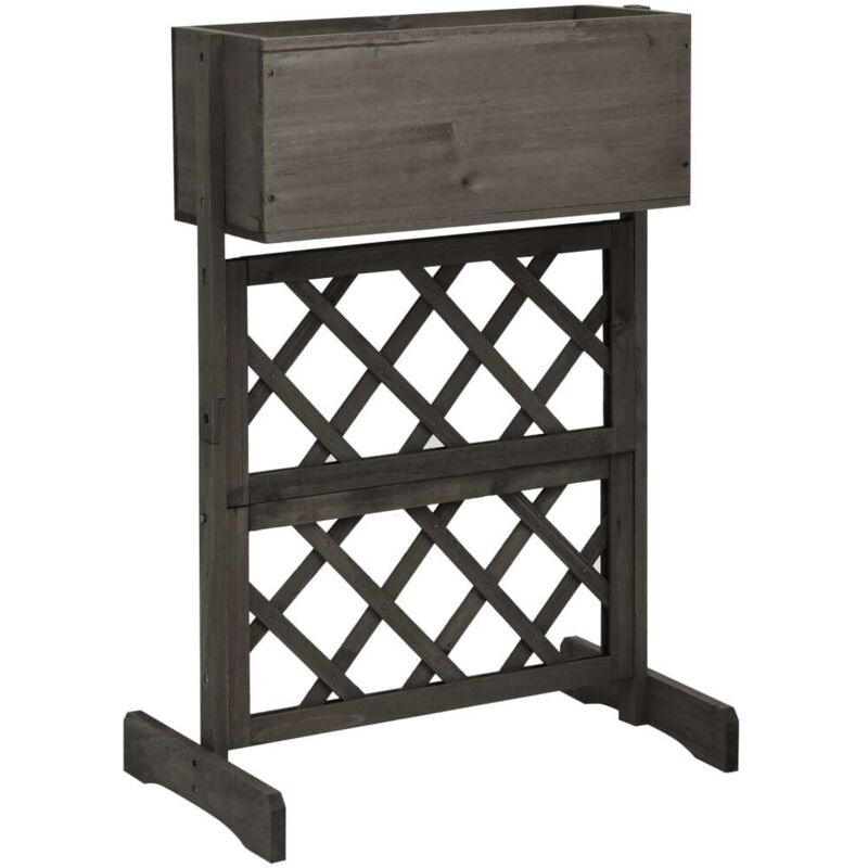 Vidaxl - Jardinière à treillis de jardin Gris 45x30x74 cm Bois de sapin
