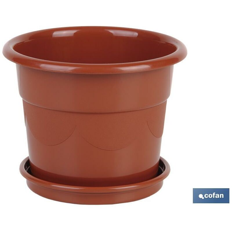 Pot de fleurs rond avec soucoupe Spécial pour les plantes et les fleurs Parfait pour placer en extérieur ou en intérieur