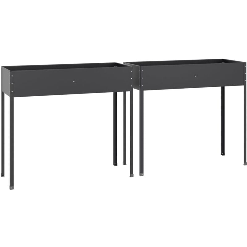 Vidaxl - Jardinières 2 pcs Anthracite Acier galvanisé