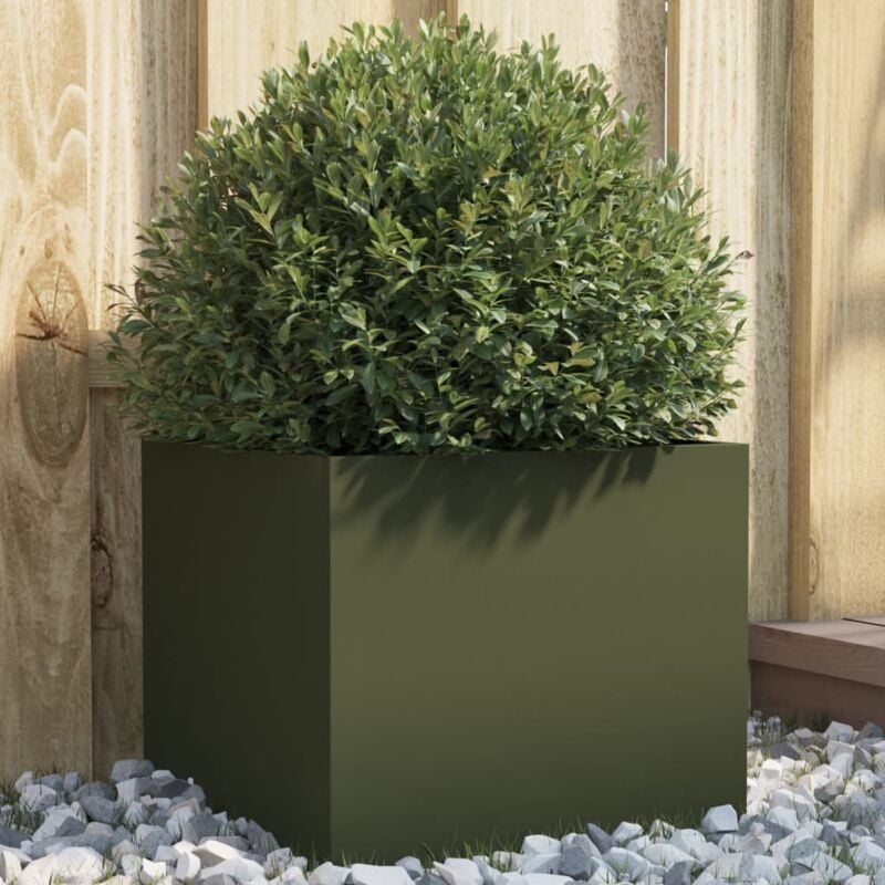 Vidaxl - Jardinière vert olive 32x30x29 cm acier laminé à froid