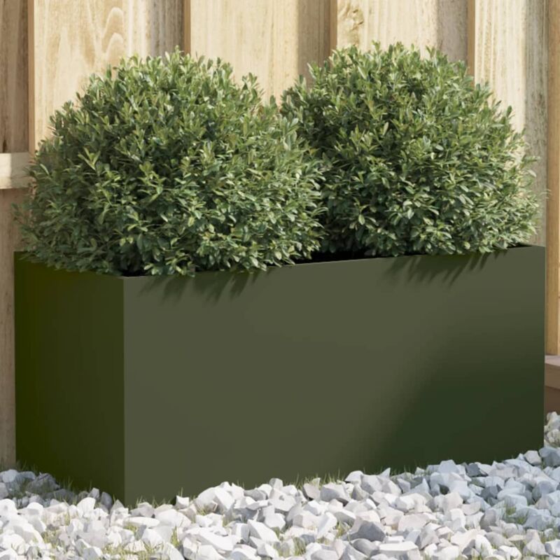 Vidaxl - Jardinière vert olive 62x30x29 cm acier laminé à froid