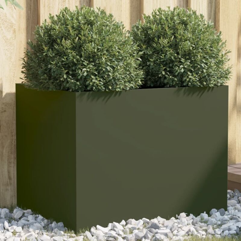 Vidaxl - Jardinière vert olive 62x47x46 cm acier laminé à froid