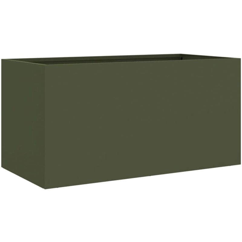 Vidaxl - Jardinière vert olive 62x30x29 cm acier