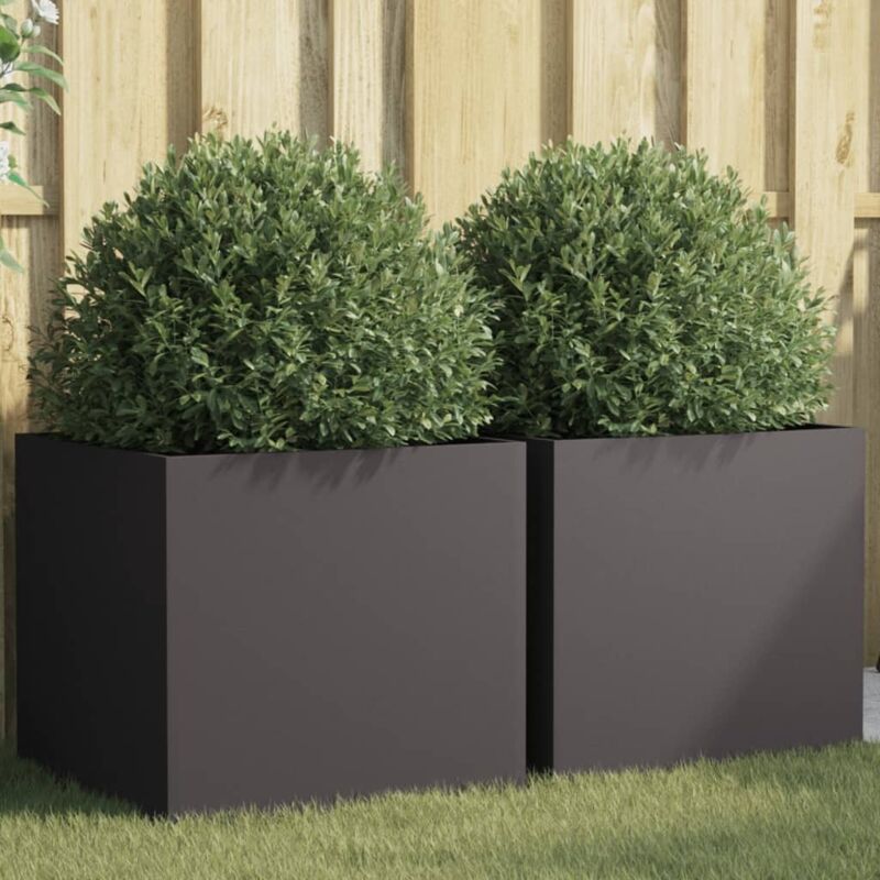 Vidaxl - Jardinières 2 pcs noir 49x47x46 cm acier
