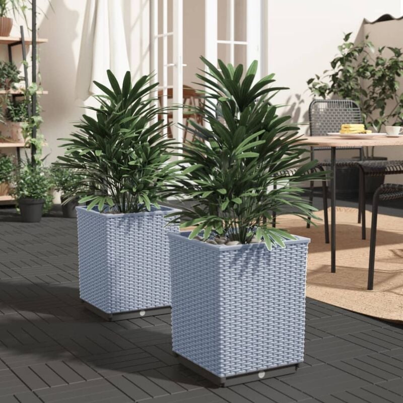 Vidaxl - Jardinières 2 pcs gris clair 30x30x37 cm polypropylène