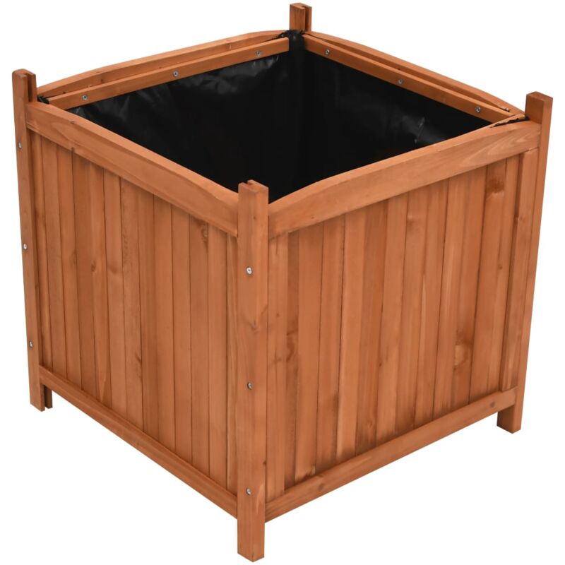 Inlife Jardinières surélevées 2 pcs 50x50x50 cm Bois de sapin
