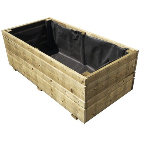 Jardipolys – Bac à fleurs en bois pin autoclave classe 3 79L – Dimensions 80 x 40 x 28 cm – Design moderne avec géotextile inclus - OSLO 40 X