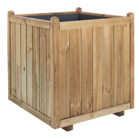Jardipolys - Bac à fleurs en bois carré 52L - VENDOME 50