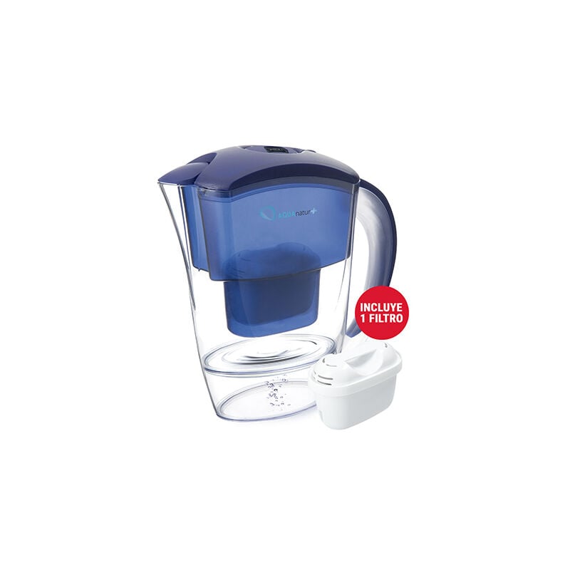 

TM Electron TMJAR025BL jarra filtrante de agua compatible con cartuchos, diseño especial para nevera con 2,5L de capacidad e indicador de fecha para