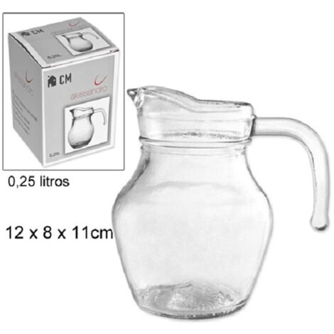 Jarra De Cerveza 0.25lt Jarra De Cristal Transparente Asa Agua Vino Zumo Bebidas -