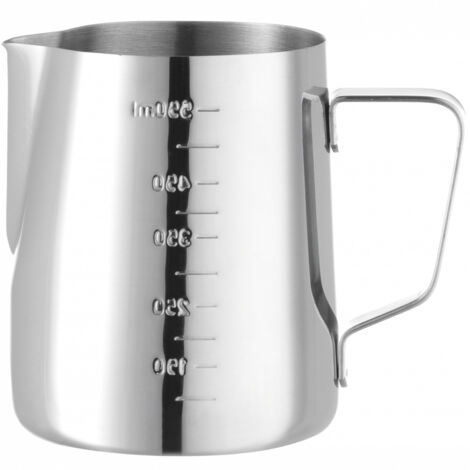 Jarra de leche con vaso medidor, acero, 0,55 l, 130 x 77 x 115 mm