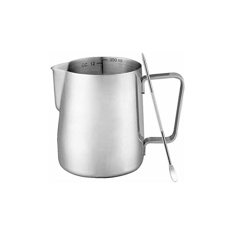 Jarra De Leche, Espumador De Leche De Acero Inoxidable De 350 Ml Latte Art' Pen/Barista Pen, Plateado En Oferta Jarra De Leche, Espumador De Leche De Acero Inoxidable De 350 Ml Latte Art' Pen/Barista Pen, Plateado