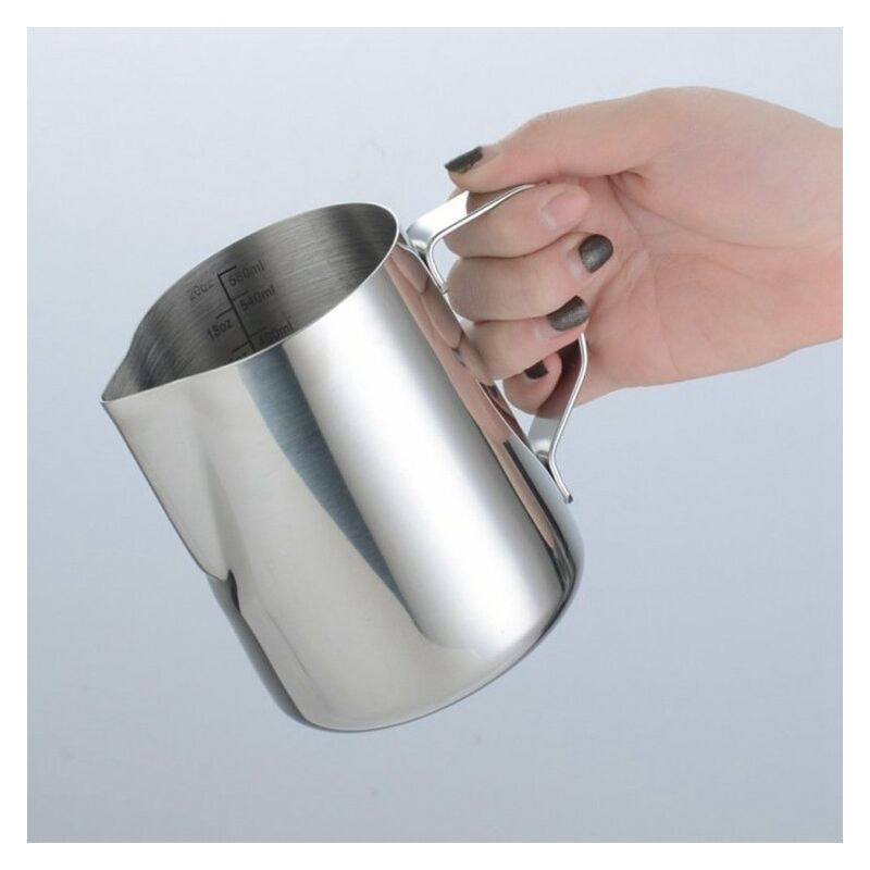 Jarra Para Espumar Leche Jarra Para Espumar Jarra De Acero Inoxidable 304 Jarra Para Vapor Espresso 350Ml/12Oz Para Espuma Casera Barista, Accesorios