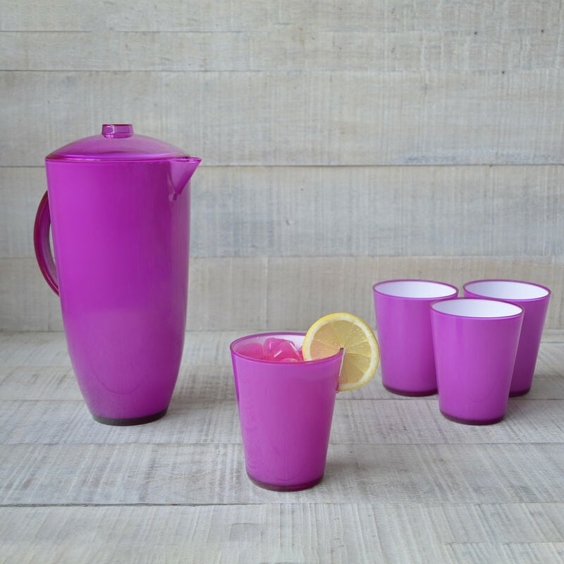 

Jarra y 4 Vasos en Set colección Lifeway - Diseño Original- Hogar y Más Color - Morado