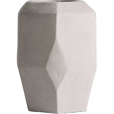 Jarre contemporaine en ciment gris finition mate élégante - Gris ciment mat contemporain