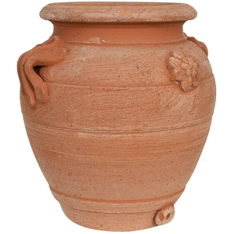 Biscottini - Pot en terre cuite pour plantes Jardinière extérieure et intérieure Pots de fleurs avec poignées Décoration de jardin Jarre