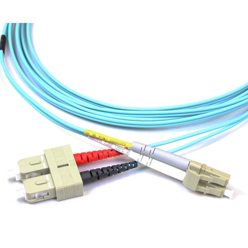 Kimex - Jarretière optique, Duplex 2mm OM3 sc / lc, Aqua, Longueur 1m