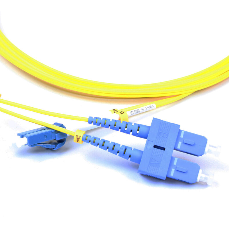 Jarretière optique, Duplex 2mm OS2 sc / lc, Jaune, Longueur 1m